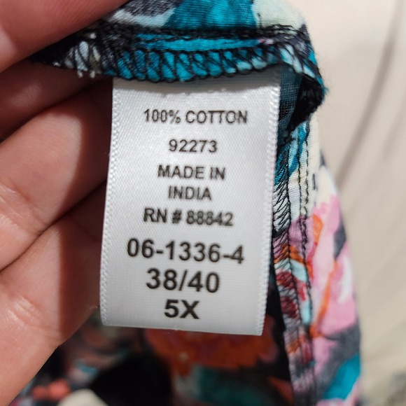 Only Necessities 5X Maxi Dress Floral Leopard Print Cotton Short Sleeve Pockets - Picture 6 of 9